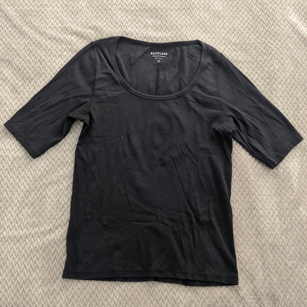 The Pima Micro Rib Scoop-Neck